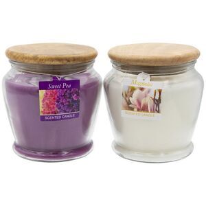 Garden Delights 12oz. Jar Candle Set in White Magnolia and Purple Sweet Pea